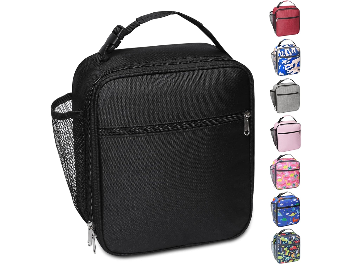Lancheira térmica portátil com bolso lateral para máscara, bolsa térmica impermeável e macia Aquaforge para adultos, crianças, homens e mulheres.