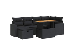 Garden Sofa Set, Garden Sofa Sets Vidaxl Preto Rattan / Vime (n/a)