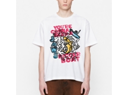 Rockinstone Jaws Movie Sketch Boat White Adult T-shirt Size:xxxl