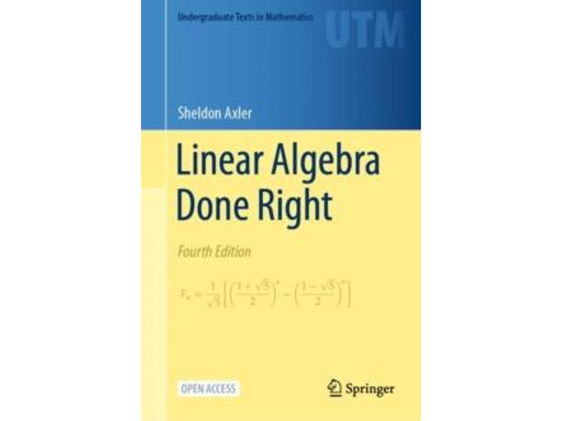Livro Linear Algebra Done Right De Sheldon Axler (inglês)