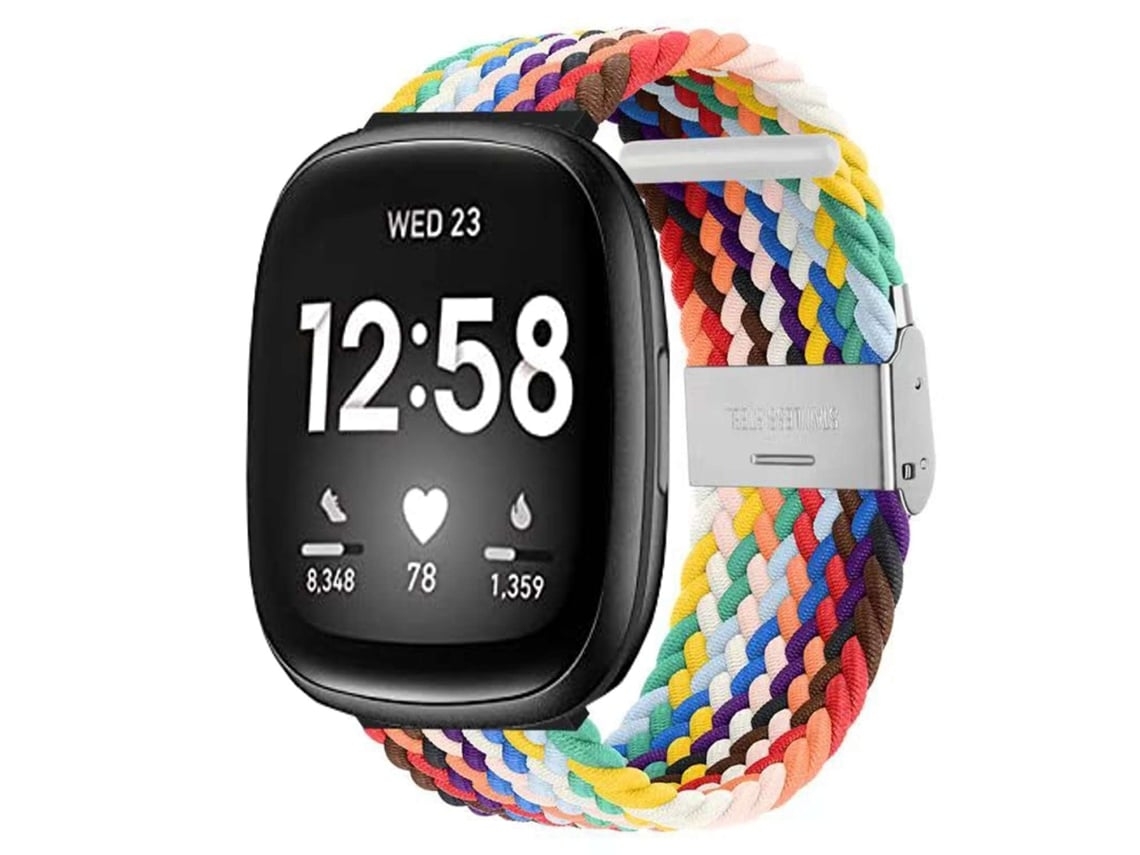 Bracelete Pulseira Entrançada Flexível para Fitbit By Google Versa Multicor VEANXIN