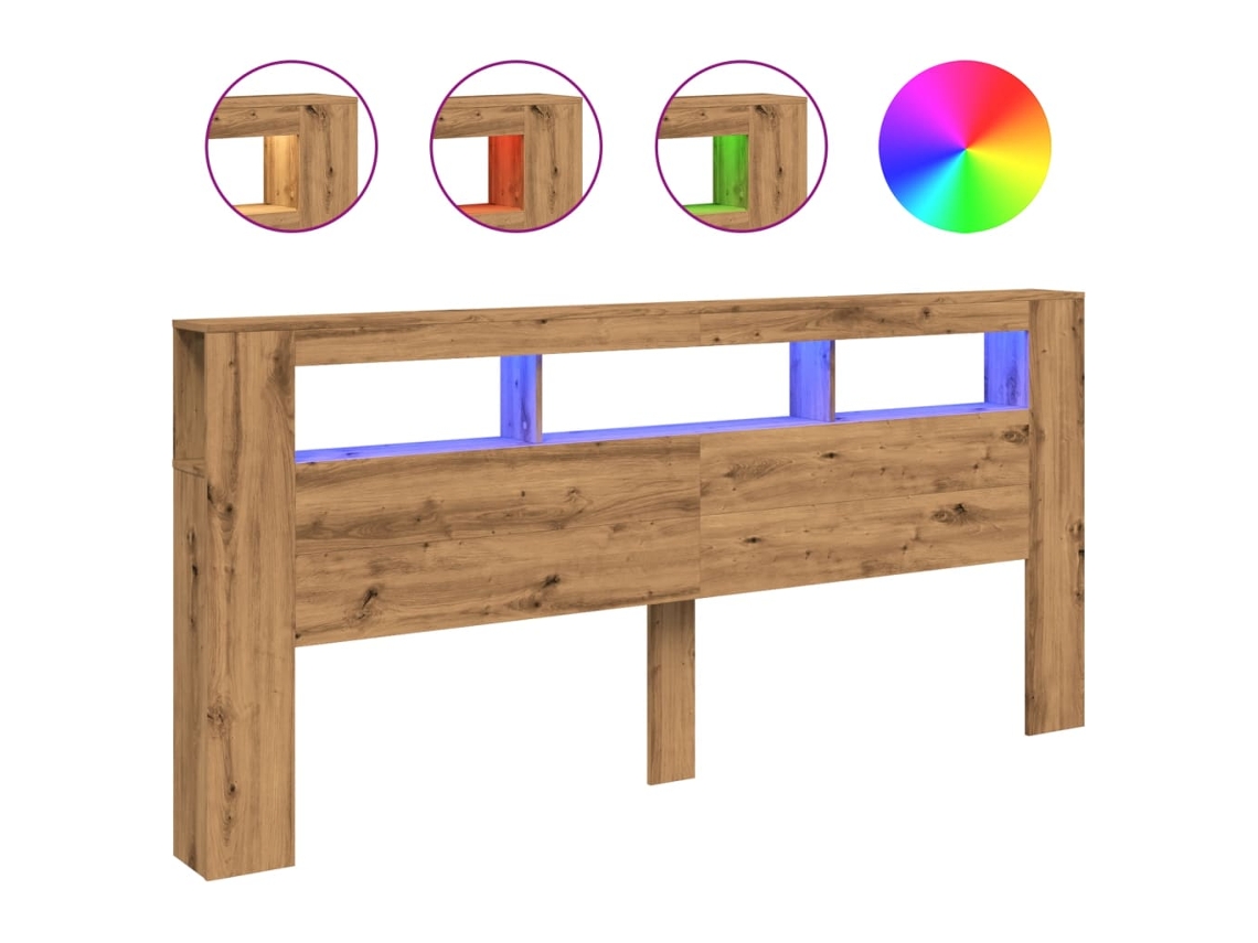 Led Headboard, Led Headboards Vidaxl Marrom Madeira Processada (220 X 103.5 Cm)