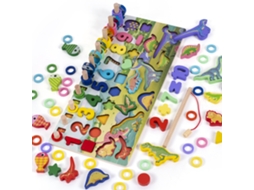 Brinquedo de pesca magnética, placa logarítmica, madeira, puzzle de números e formas, infantil S/MARCA