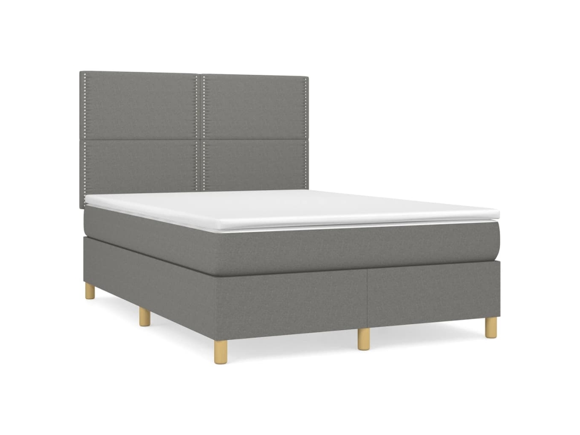 Box Spring Bed, Box Spring Beds Vidaxl Cinzeto Tecido (140 X 200 Cm)
