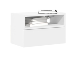 Vidaxl Mesa De Cabeceira De Parede 45x26x28,5 Cm Branco