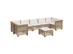 Garden Sofa Set, Garden Sofa Sets Vidaxl Bege Rattan / Vime (n/a)