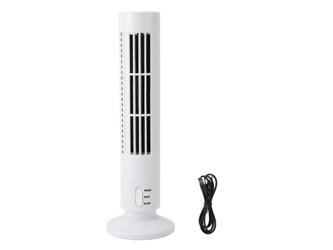 Ventilador Sem Lâmina Mesa Usb Silencioso 2 Velocidades Branco