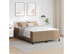 Vidaxl Estrutura Da Cama Com Colchão Cappuccino 140 X 190 Cm Tecido
