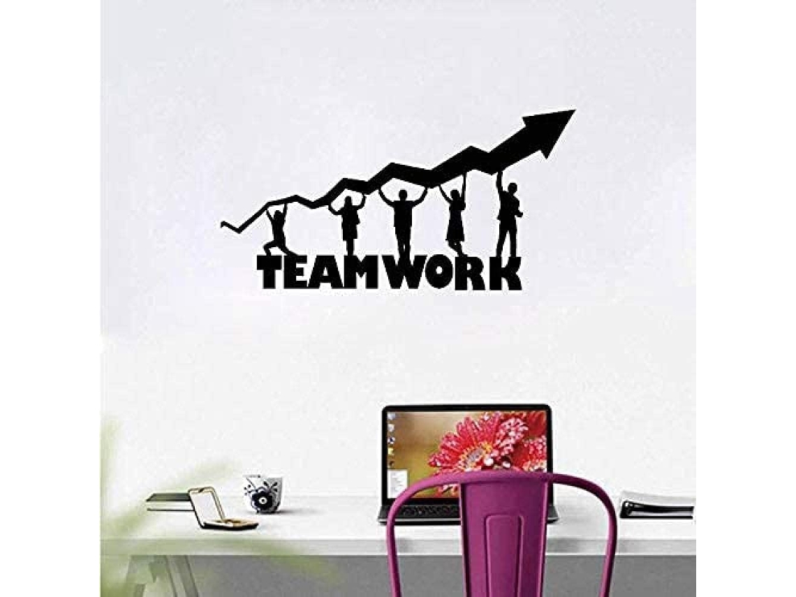 Courbe De Croissance Travail D'équipe Adesivos Muraux Entreprise Bureau Décoration Motivação Pessoal Adesivos Muraux Amovible Vinyle Art Mural 57x80cm