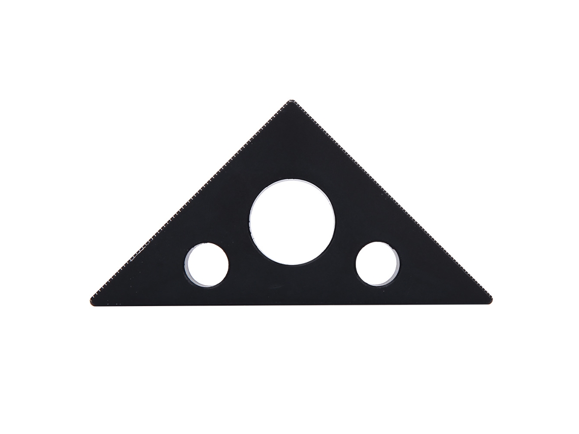 Regra Triangular de Alumínio com Medição Reta 8x8x3cm, Preta | S/MARCA