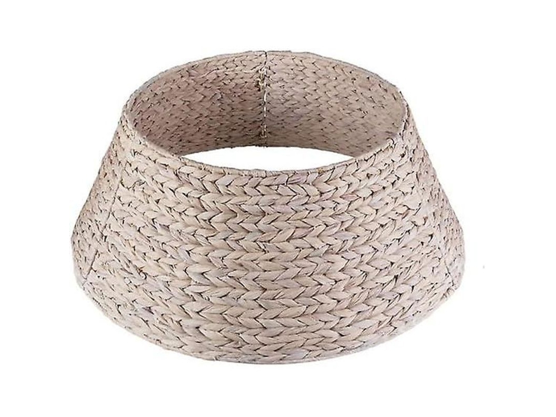 Collar Para Árbol De Natal De Lírio De Água Natural - 60 Cm, Diâmetro Superior 40 Cm, Altura 23 Cm, Feito À Mão