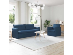 Vidaxl Conjunto De Sofás 2 Pcs Azul 196 X 82 X 85 Cm Tecido