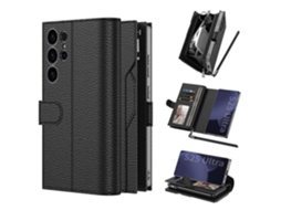 Capa Carteira De Couro Com Revestimento Gkk Para Samsung Galaxy S25 Ultra 5g