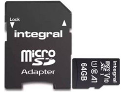 Cartão de memória INTEGRAL V10 - INMSDX64G-100V10 (64 GB, Classe 10 - UHS-1)