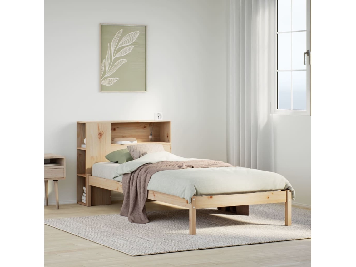 Cama Com Estante Sem Colchão 75x190 Cm Pinho Maciço