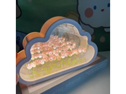 Luminria De Espelho Com 20 Flores Em Formato De Tulipa E Nuvem, Decorao Led Faa Voc Mesmo Para Quarto Aquaforge (rosa)