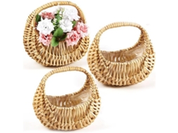 Cesta De Vime Em Formato De Meia Lua Com Alça, Ideal Para Damas De Honra Em Casamentos. Gokoco