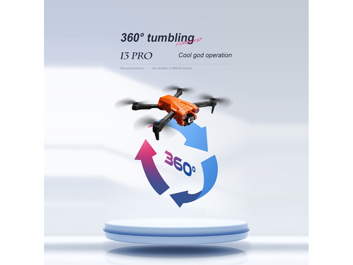 I3 Pro Mini Drone com Câmera Dupla 4K 2 Baterias Duração Da Bateria: 15 Min Laranja YIZHOOD