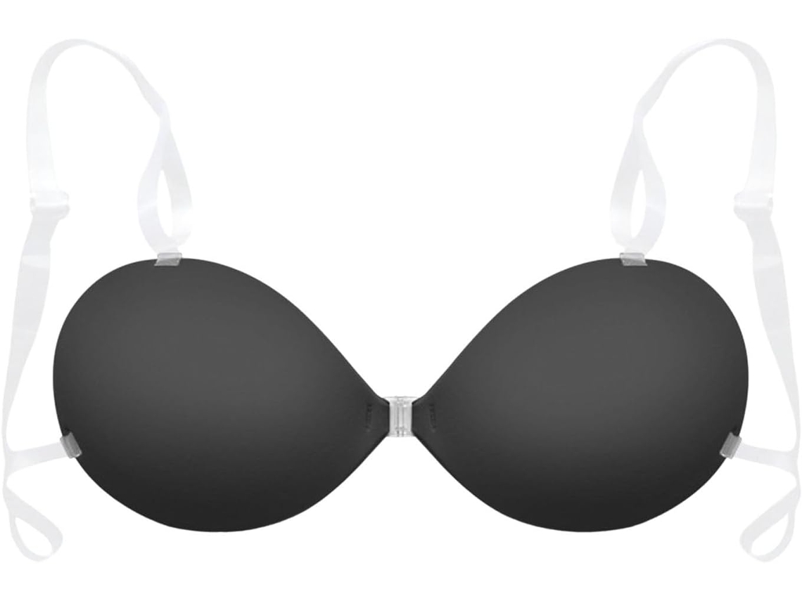 Sutiã Sem Alças Com Efeito Push-up E Costas Abertas, Com Protetor