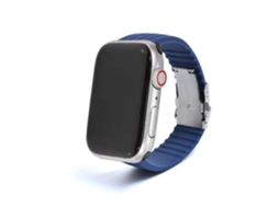 Bracelete Silicone Stripe Adaptável Apple Watch Series 4 44Mm Azul Escuro