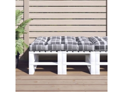 Vidaxl Almofadão P/ Sofá De Paletes 120x80x12cm Tecido Xadrez Cinzento