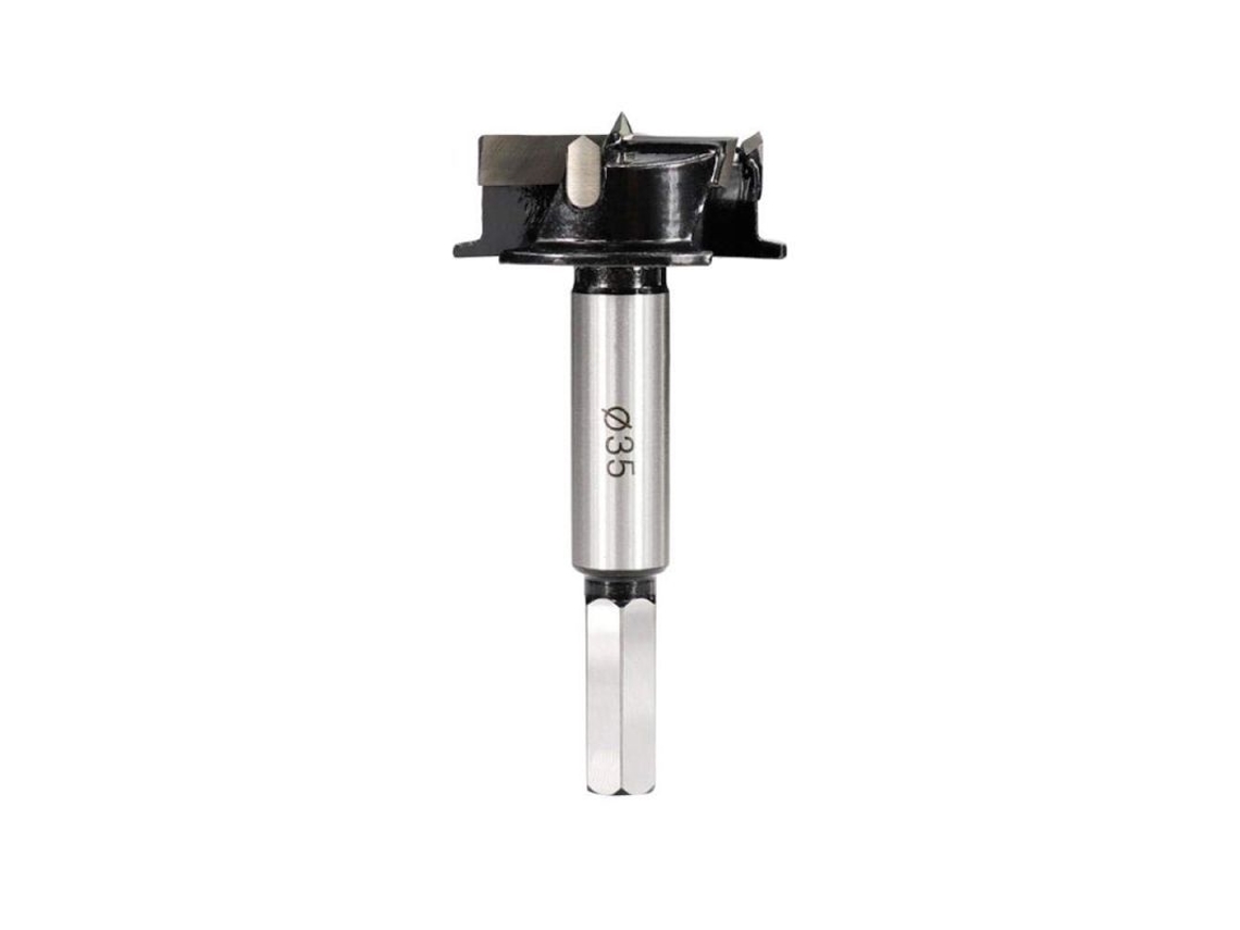 Broca De Carburo De 35mm Com 3 Canais E 4 Dentes Para Madeira, Cabo Hexagonal Para Ferramentas Elétricas