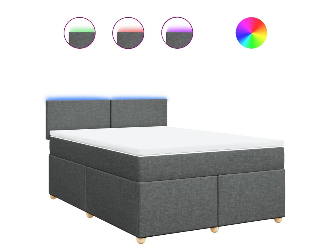 Box Spring Bed, Box Spring Beds Vidaxl Cinzeto Tecido (160 X 200 Cm)