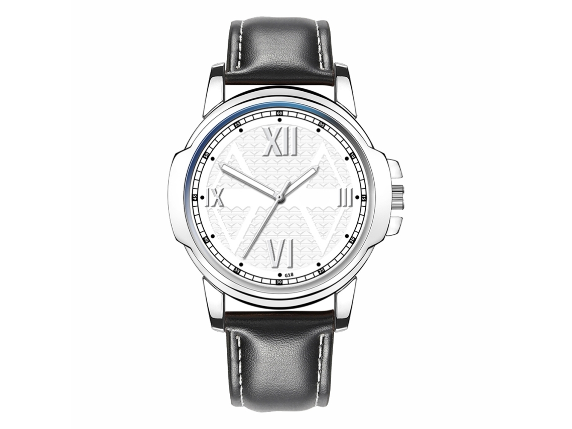 Relógio de Quartzo com Pulseira de Couro Pu Estilo Simples Fashion para Homens 4
