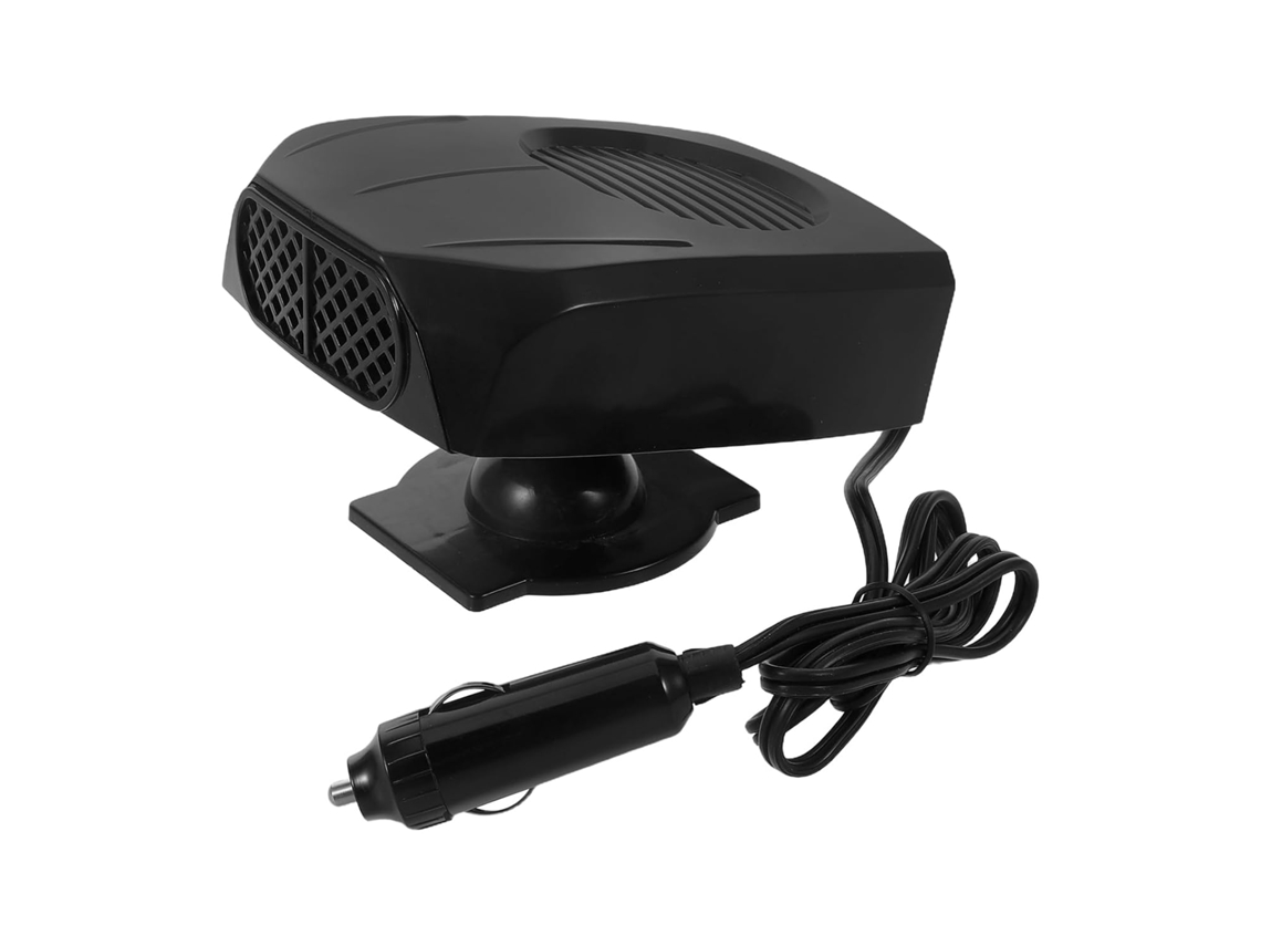 Aquecedor Portátil Para Carro 12v, Preto, Descongelamento E Desembaçamento Rápidos, Duas Configurações De Calor, Base
