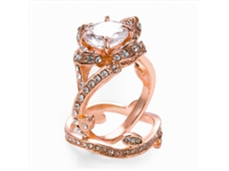Anel De Jóia Estilo Floral Platinado Com Zircônio