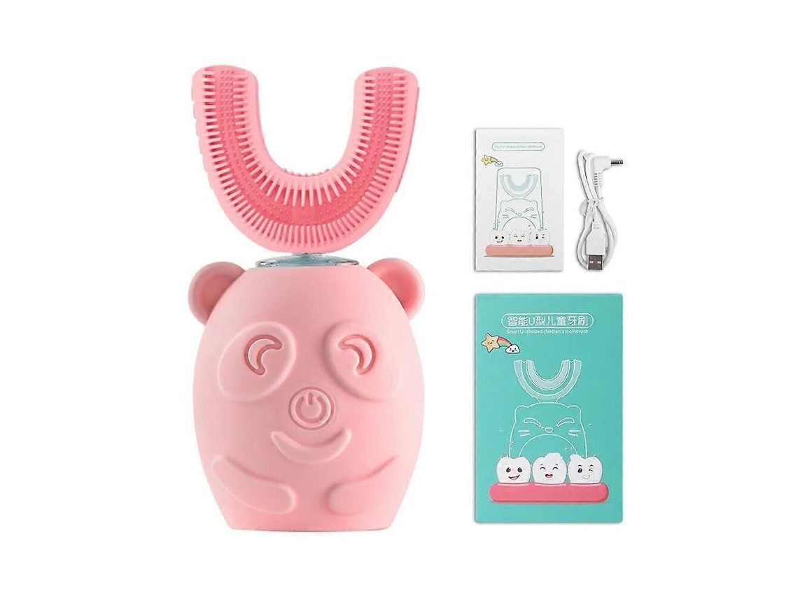 Escova De Dentes Elétrica Infantil Inteligente Com Rotação De 360 ​​graus, Cabo Usb, Ultrassônica E Automática, Com Estampa De Desenho Animado.