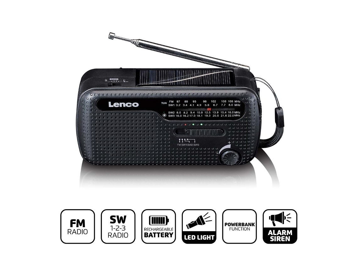 Rádio com célula solar AQUAFORGE, gerador manual 2000mah, lanterna, laranja