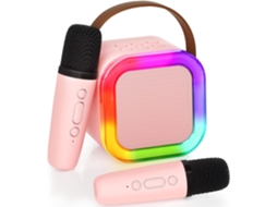 Máquina De Karaokê Para Crianças E Adultos, Mini Microfone De Karaokê Portátil Bluetooth Com Alto Falante, 2 Microfones E Luzes, B Aquaforge