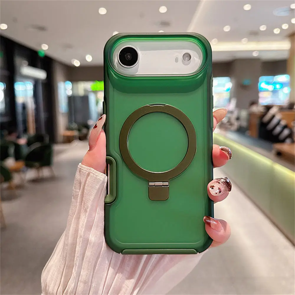 (verde, Iphone 16 Pro Max) Capa Para Celular Com Suporte Magnético Em Anel, Resistente A Impactos, Capa Protetora Transparente Fosca Em Pctpu.