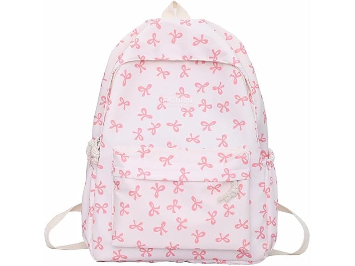 Mochila Escolar Fofa E Estética Kawaii Floral Estilo Preppy Para Meninas. Aquaforge