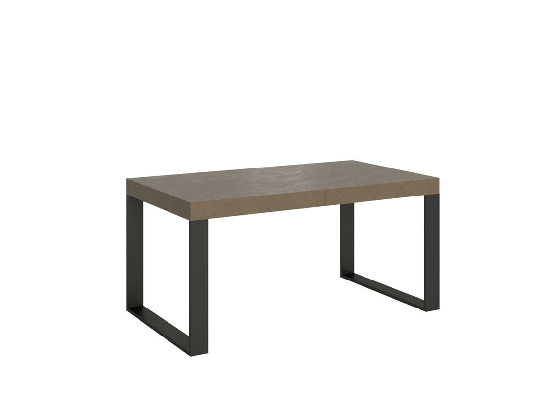 Mesa Extensível Tecno 160/264x90 Cm Cinza Pomba Com Pés Antracite Itamoby