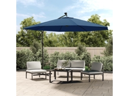 Vidaxl Guarda-sol De Jardim Cantilever Com Luzes Led 350 Cm Azul-ciano