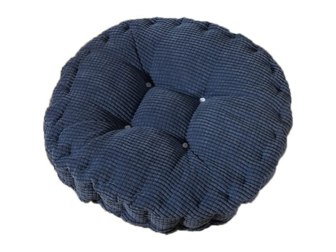 Cojin de Cadeira Nova Line, Redondo, Confortável, 40x40cm, Azul Escuro, Para Casa, Escritório, Jardim