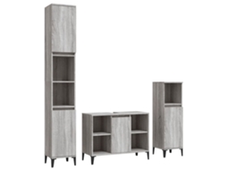 Bathroom Furniture Set, Bathroom Furniture Sets Vidaxl Cinzeto Madeira Processada (n/a)