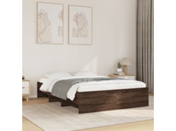 Estrutura Cama S/ Colchão Derivados Madeira Carvalho Castanho