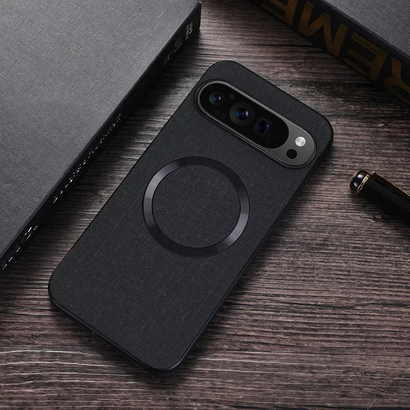 (preto, Google Pixel 7 Pro) Capa De Tecido Com Fixação Magnética, Compatível Com Carregamento Sem Fio Magsafe, Capa Protetora Anti-impacto
