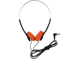 Fones de ouvido leves e retrô, com faixa de cabeça ajustável, ideais para estudantes.