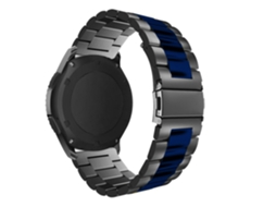 Bracelete Aço Ajustável para Xiaomi Watch S2 Preto e Azul