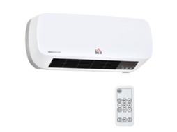 Aquecedor de parede, 2000W, cerâmico, 3 níveis, controle remoto, branco/preto | S/MARCA