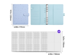 A5 Starry Loose Leaf Notebook Refillable Detachable Planner Gift Set Blue, 25-sheets