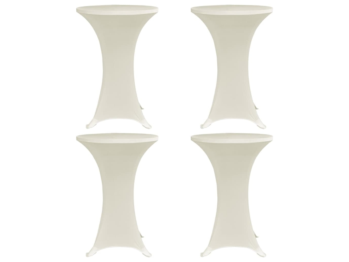 Capa Para Mesa De Pã© Elãstica Ã˜80 Cm 4 Pcs Cor Creme DKD HOME DECOR