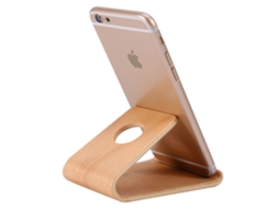 Suporte Móvel de Bambu e Madeira, Suporta Celular, Fixa Celular EOOCOO