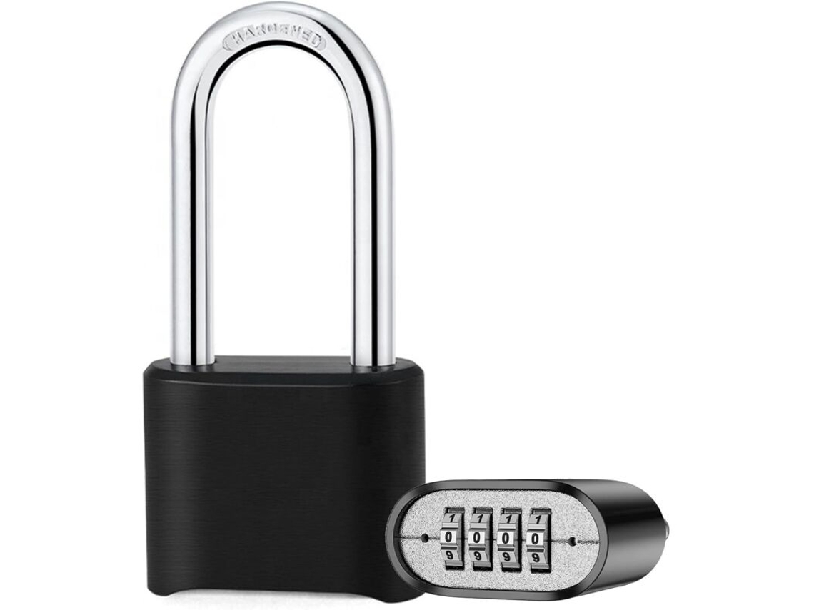 Cadeado Com Código De 4 Dígitos, Resistente Às Intempéries, Reforçado, Com Haste, Para Exterior