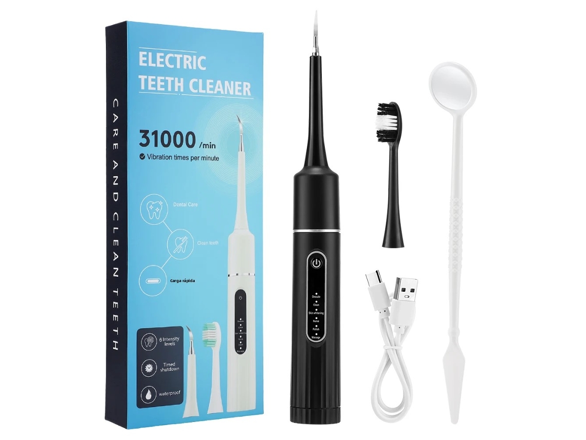 Escova de Dentes Elétrica À Prova D'água com Scanner Dental de Vibração Sônica. MDUG (preta)