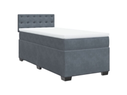 Cama com Molas/colchão 90x200 Cm Veludo Cinza escuro MAISON EXCLUSIVE